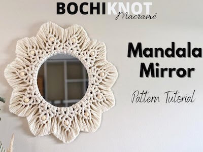 Macrame Mandala Mirror With Beads by Bochiknot Macrame