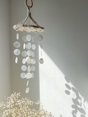 Macrame Mother Of Pearl Mobile from Vivent Studio