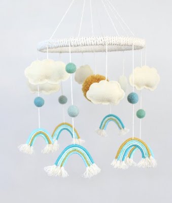 Macrame Rainbow Baby Mobile by Tero Designs