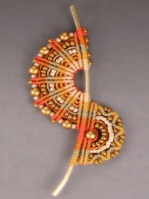 Macrame Swirl Brooch by Micro Macrame Maven