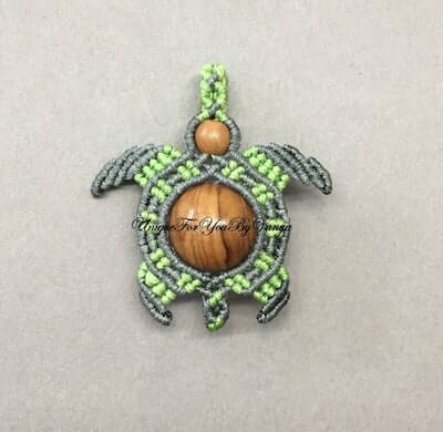 Macrame Turtle Pendant by Unique For You By Vanya