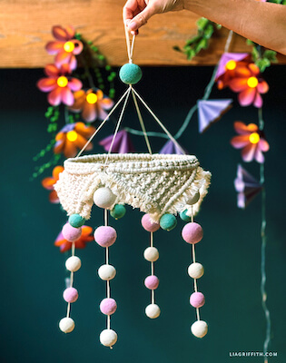 Macrame & Wool Mobile by Lia Griffith