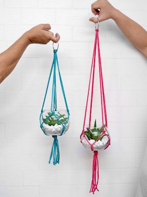 Mini Macrame Succulent Hangers by Mom Spark