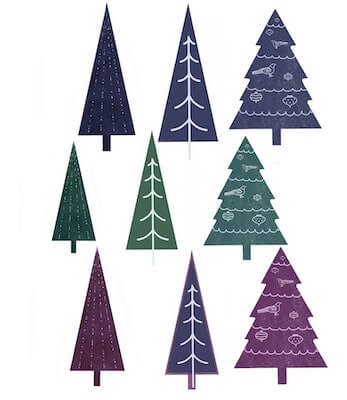 Nordic Christmas Tree Clipart by Star Brite Design