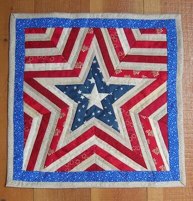 One Star Americana Patriotic Mini Quilt Pattern by Bubble Stitch