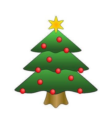 Red Ornament Christmas Tree Clipart by Clipart Pal