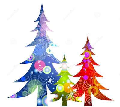 Retro Christmas Trees Clipart by Dreamstime