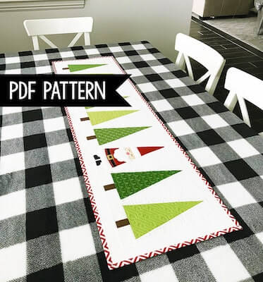 Santa In The Trees Table Runner Quilt Pattern by Ahhh Quilting