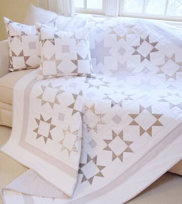 Silver Starlight Quilt Pattern by Maple Cottage Designs