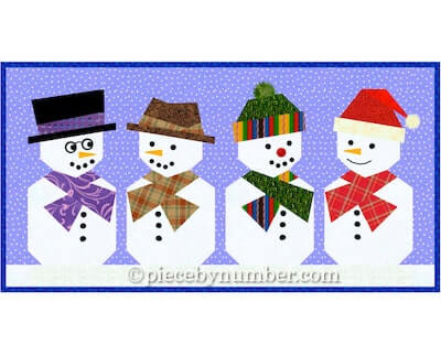 Snowman Quilt Pattern by Piece By Number Quilts