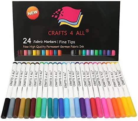 Crafts 4 All Fabric Paint Markers 24 Colors Set
