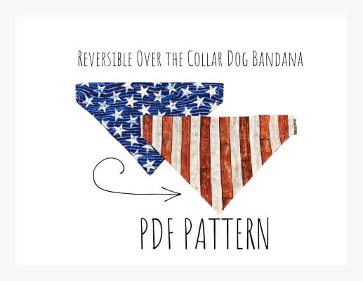 Reversible Over the Collar dog Bandana Pattern by LavenderLilyDesign