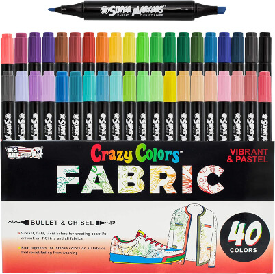 Super Markers Double-Ended Fabric Markers with Chisel Point and Fine Point Tips
