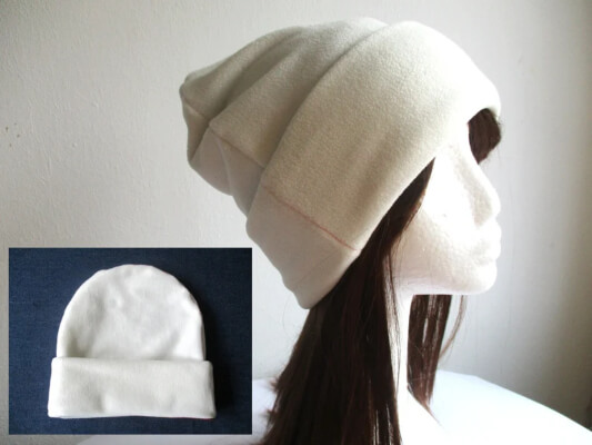 Winter Jersey Lined Chemo Fleece Fold Up Beanie Hat Pattern by Bagsclothingstore