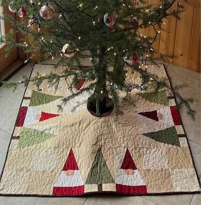 Balsam Gnomes Christmas Tree Skirt Pattern by Lake Girl Quilts