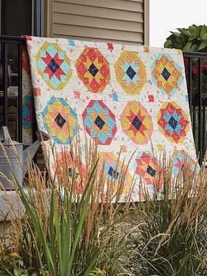 Cactus Blooms Quilt Pattern by Quilting Daily