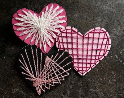 Cardboard Heart String Art by Happy Hooligans