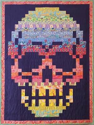 Easy Strippy Skull Quilt Pattern by Quilts By Snee