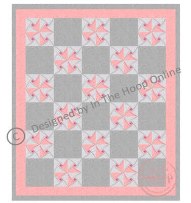 Faux Cathedral Pinwheel Quilt Block Pattern by In The Hoop Online