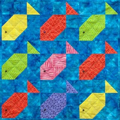 Fishy Nine Patch Patchwork Quilt Pattern by Prairie Queen Patterns