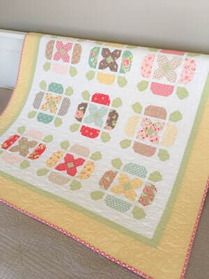 Flower Tile Quilt Pattern by Carried Away Quilting