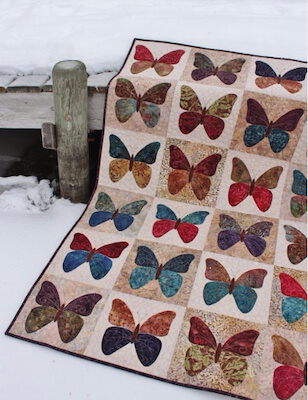 Free Butterfly Quilt Pattern by Quilting Cubby