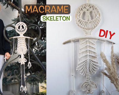 Halloween Macrame Skeleton by Sasha Macramessage