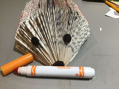 Hedgehog Folding Book Art by Wikihow