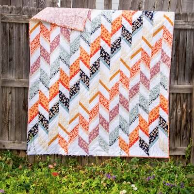 Herringbone Stripe Quilt Pattern by Paper Moonlight Crafts