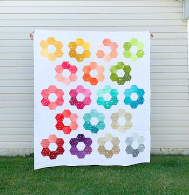 Hexie Blooms Quilt Pattern by Cotton And Joy Quilts