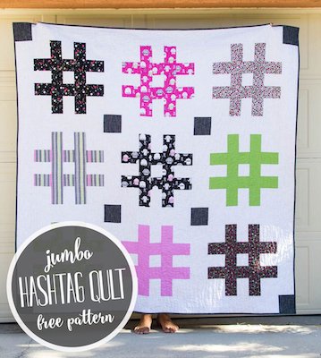 Jumbo Hashtag Quilt Free Pattern by Sew Can She