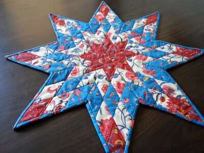 Lone Star Table Topper Quilt Pattern by Blue Jacaranda
