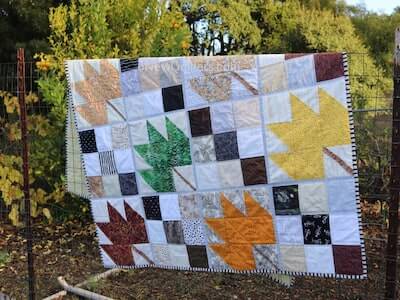 Maple Leaf Nine Patch Quilt Pattern by New Quilters