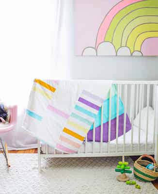 Modern Pastel Crib Quilt Pattern by A Beautiful Mess