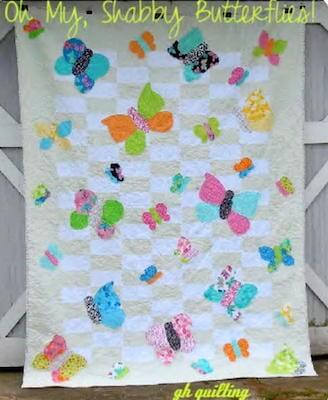 Oh My, Shabby Butterflies Quilt Pattern by Moda Fabrics