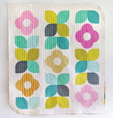 Olive Blossom Modern Quilt Pattern by K.E. Collins Designs