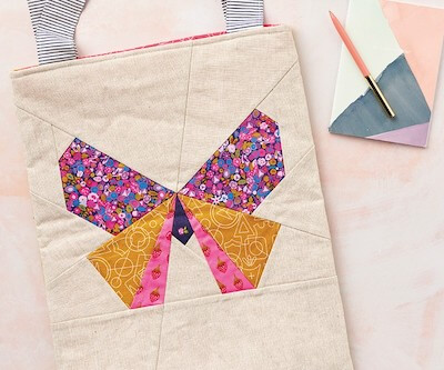 Patchwork Butterfly Tote Bag Pattern by Gathered