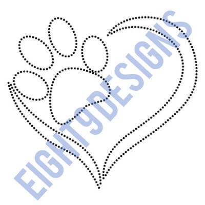 Paw Heart String Art Template by Eight 9 Designs