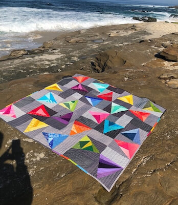 Spinning Triangles Modern Quilt Pattern by The Zen Quilter
