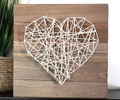 String Art Heart Pattern by The Spruce Crafts
