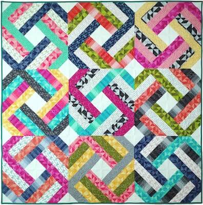 Twist & Slice Jelly Roll Quilt Pattern by Feed Dog Shop