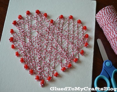 Valentine String Art Heart by Glued To My Crafts