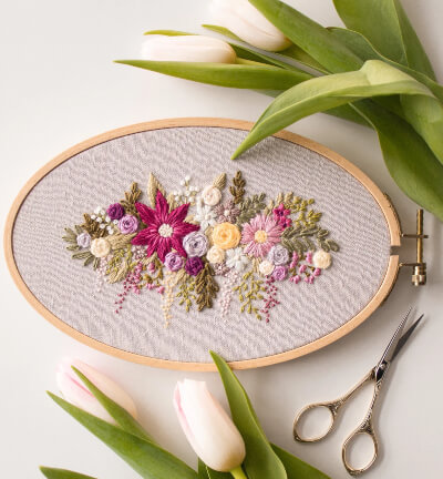 Radiant Rose Flower Embroidery Pattern by ByAlyPloof