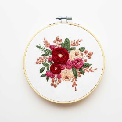 Rose Flower Embroidery Pattern by CuteLittleHoop