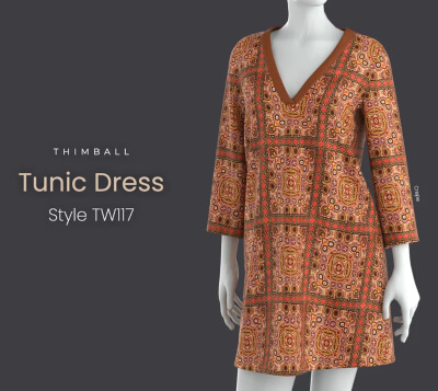 Tunic Dress Kurti Sewing Pattern by Thimball