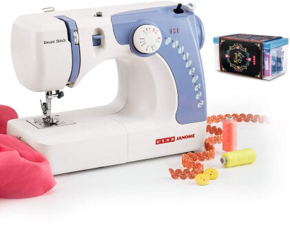 Usha Janome Dream Stitch Automatic Zig-Zag Electric Sewing Machine with Free Sewing Kit