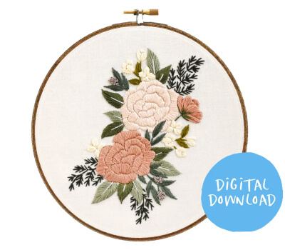 Winter Rose Embroidery Pattern by floralandfloss