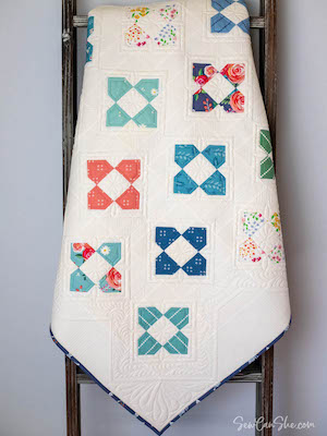 Charm Poppy Free Quilt Pattern by Sew Can She
