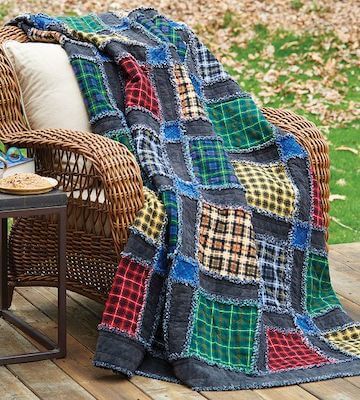 Dad's Plaids Rag Quilt Pattern by Quilting Daily