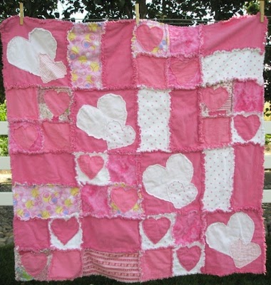 Heart Applique Rag Quilt Pattern by A Vision To Remember